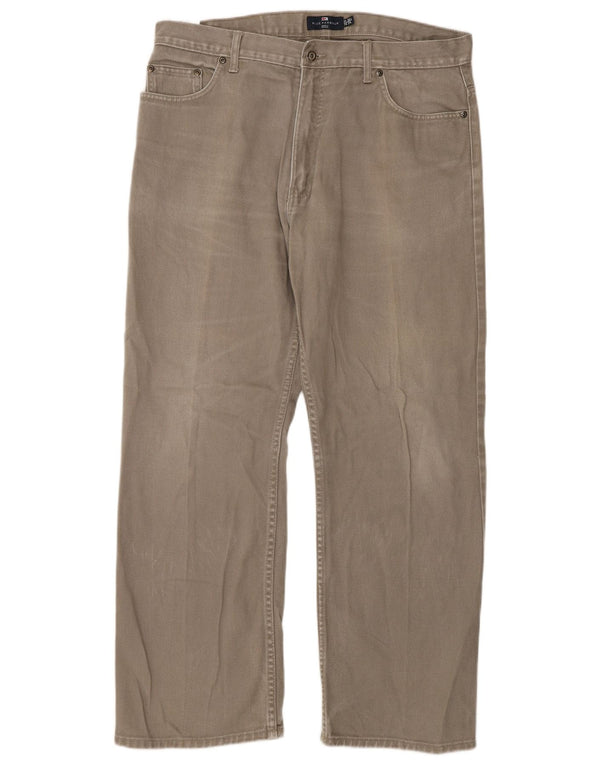 Marks & Spencer Herre Blue Harbor Straight Jeans W36 L29 Beige Bomuld