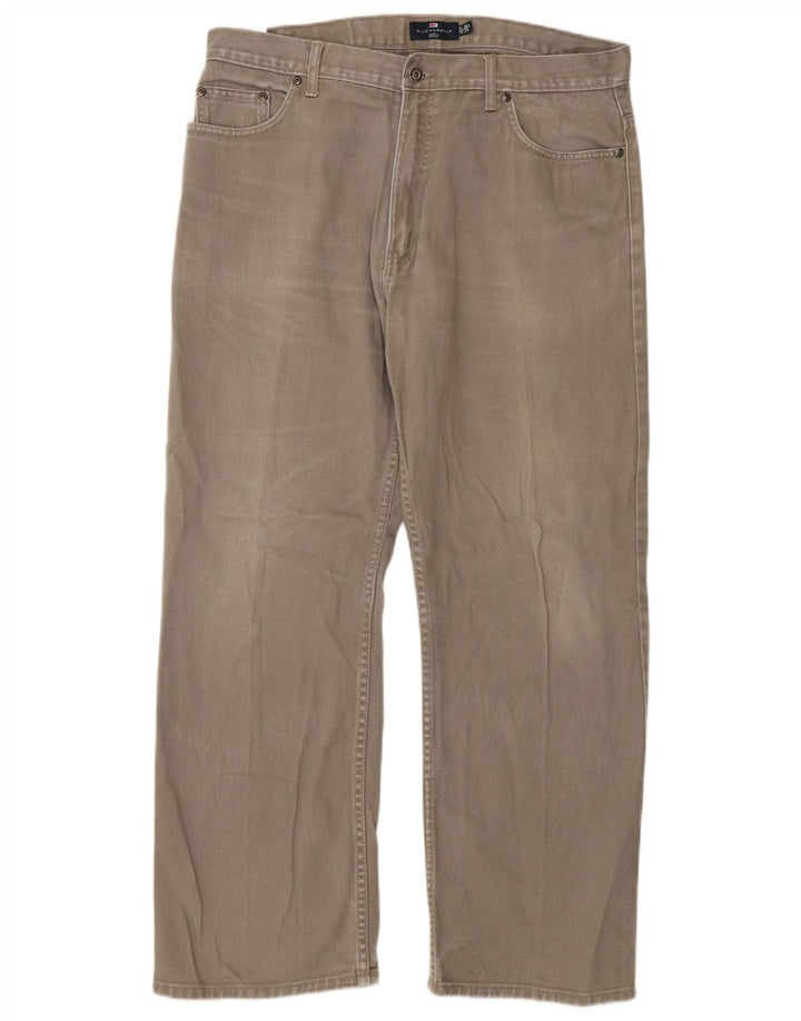 Marks & Spencer Herre Blue Harbor Straight Jeans W36 L29 Beige Bomuld