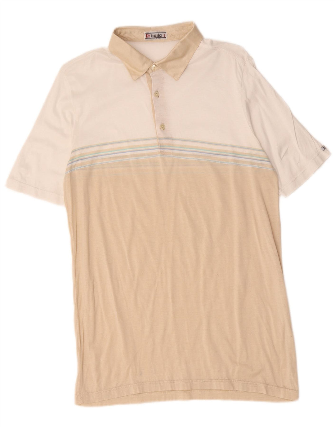 Baila Polo Shirt til mænd Lille Beige Colourblock Bomuld