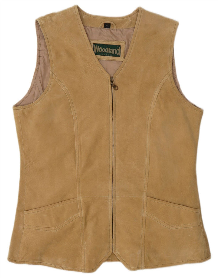 Woodland Dame Ruskind Gilet IT 44 Medium Beige Læder