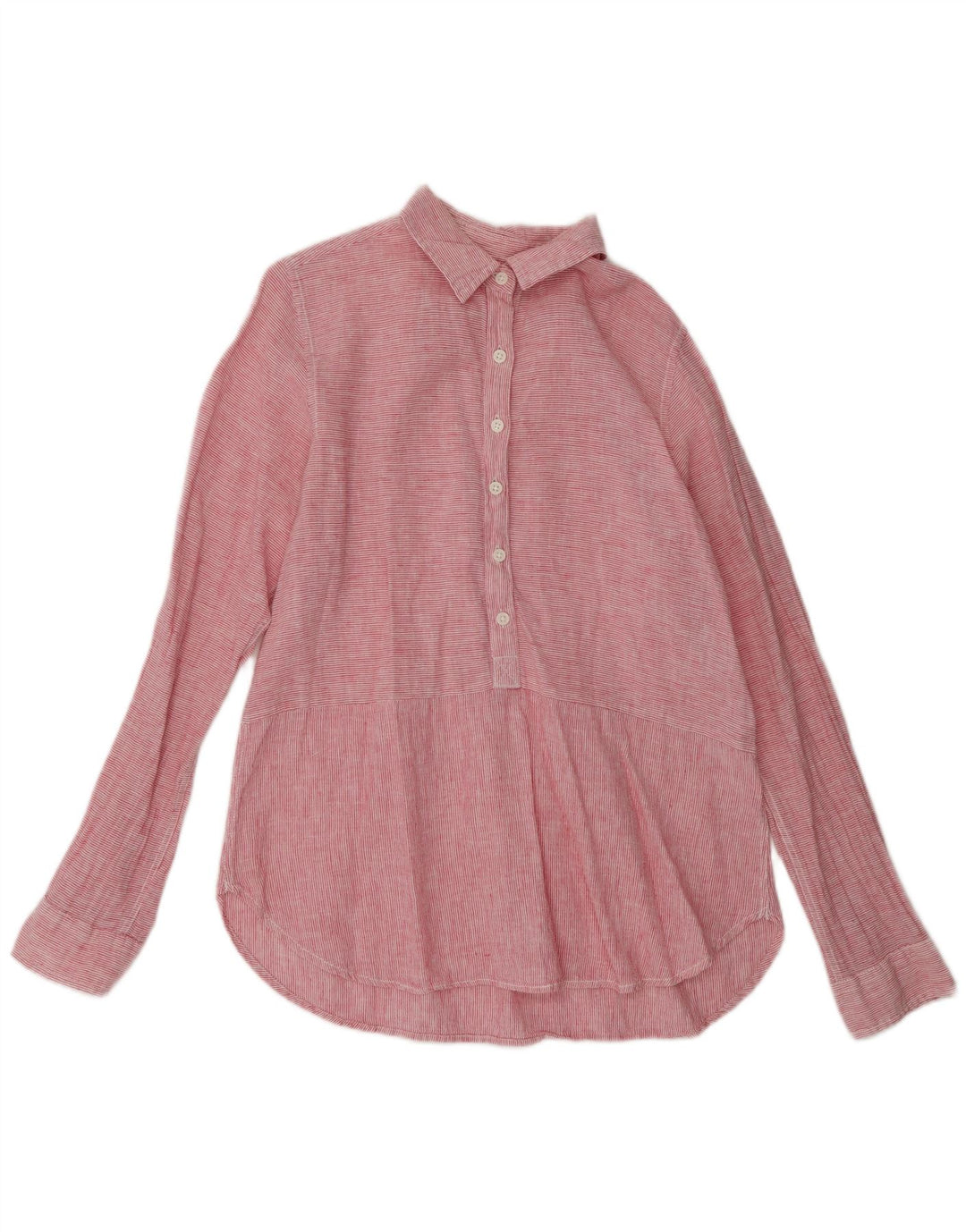DACK'S Dame Pullover Shirt Bluse UK 16 Large Pink Pinstripe Linen