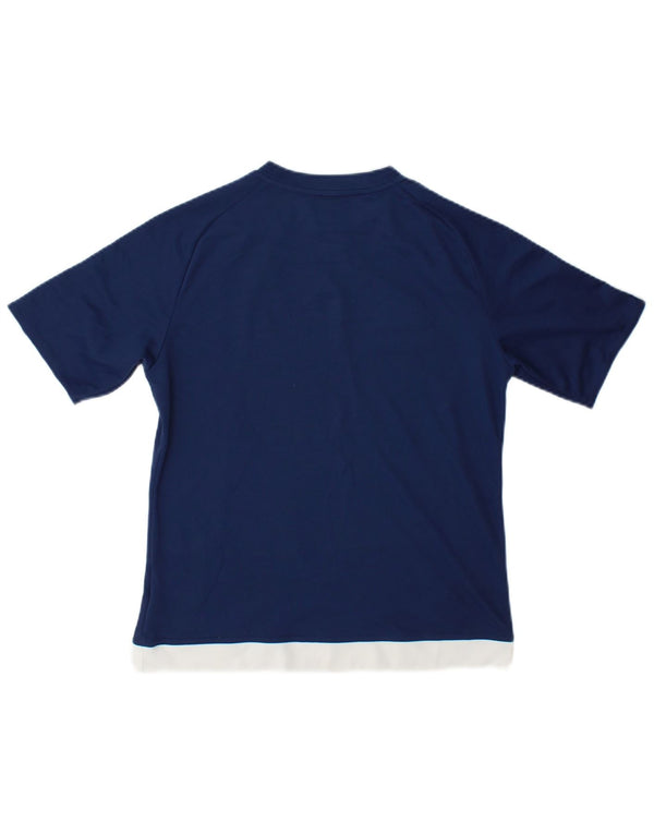 Adidas Boys Climalite T-Shirt Top 13-14 år Navy Blue Colourblock