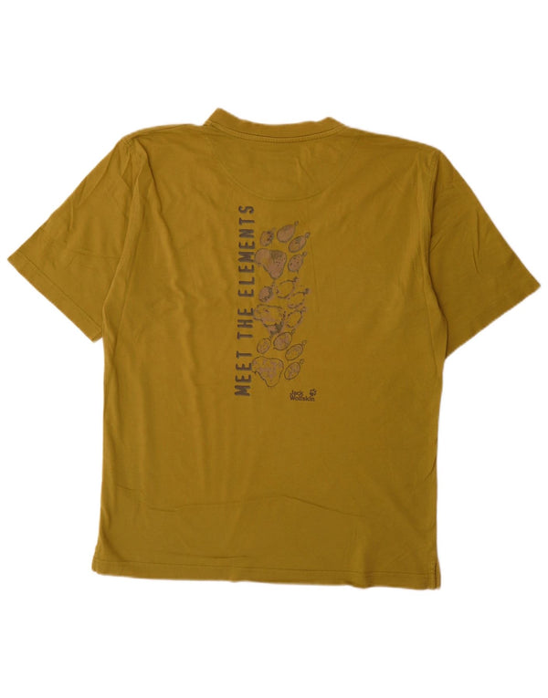 Jack Wolfskin Herre T-shirt Top Medium Khaki Bomuld