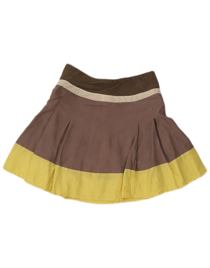 Max & Co. Tennisnederdel til kvinder W28 Medium Brun Colourblock Silke