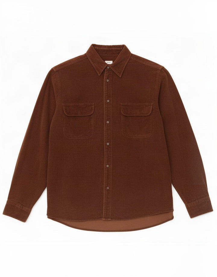 Rifle Herre Corduroy skjorte Medium brun bomuld