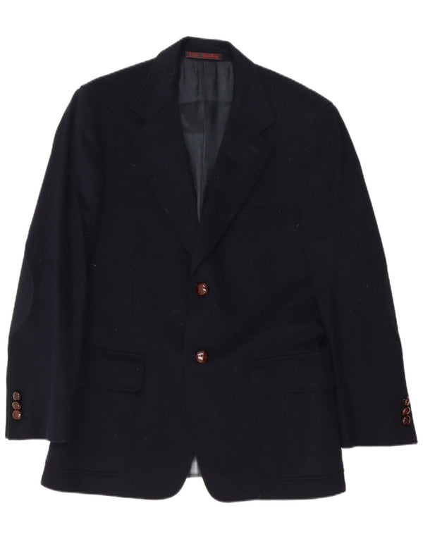 Vintage Herre 2-knaps blazerjakke IT 48 Medium Navyblå Virgin Wool
