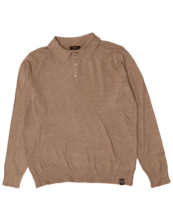 Gianmarco Venturi Herre Polo Neck Jumper Sweater Stor Brun Viscose