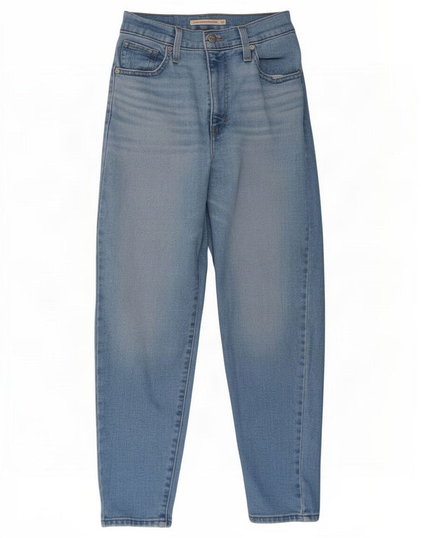 Levi's Womens Mom High Waist Tapered Jeans W26 L27 Blue Cotton