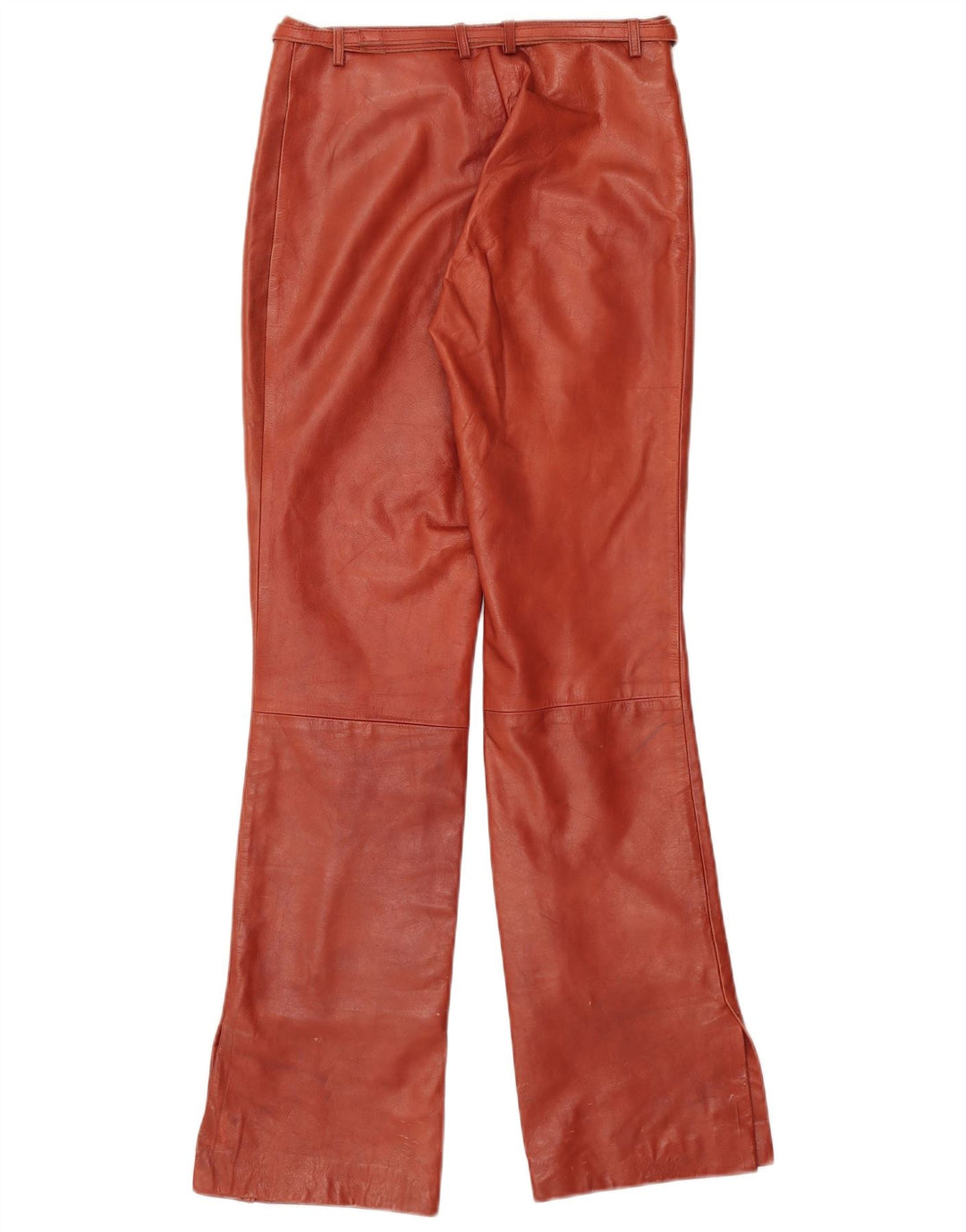 Vintage Dame Bootcut Læderbukser Små W27 L31 Brun