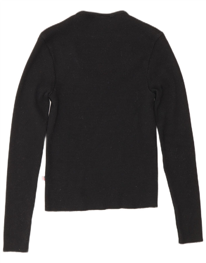 Dolce & Gabbana Dame Top Langærmet IT 46 Stor Sort Merinould