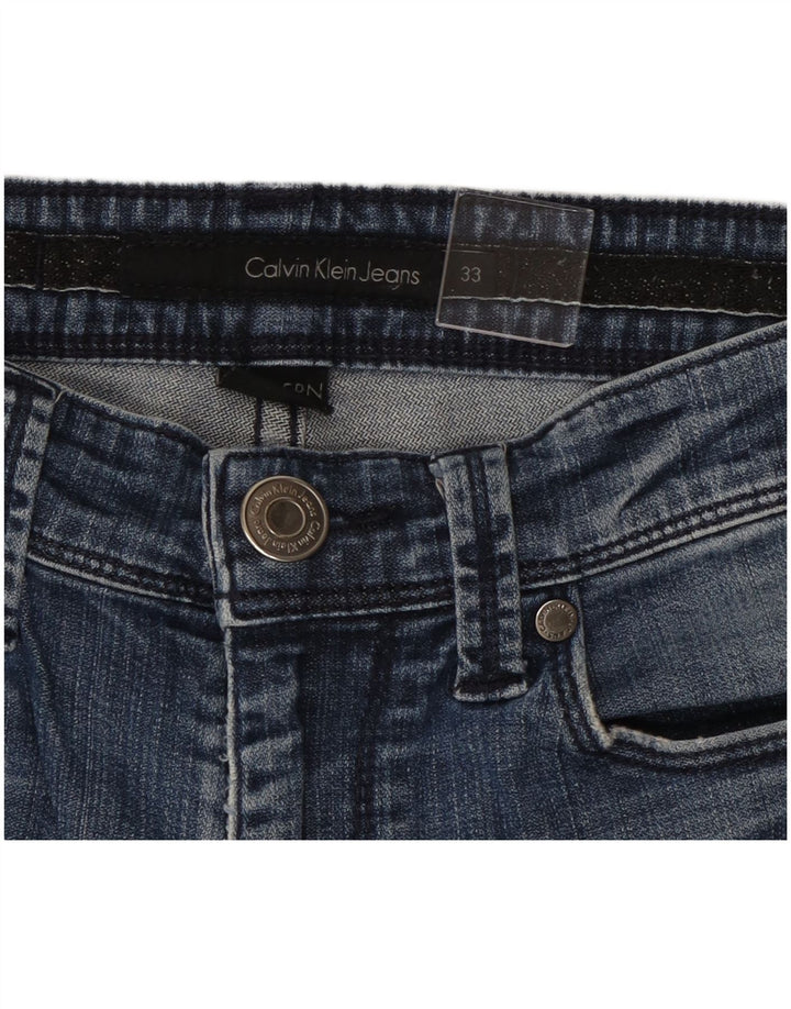 Calvin Klein Dame Distressed Bootcut Jeans W33 L29 Blå Bomuld