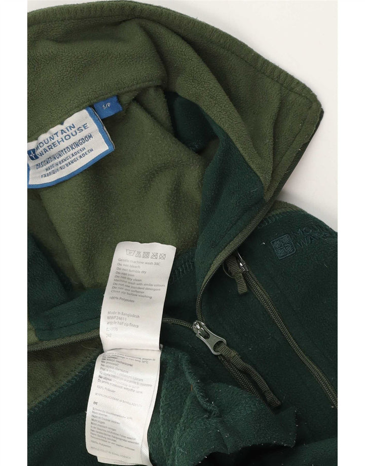 Mountain Warehouse Fleece Jumper med lynlås til mænd Lille grøn farveblok