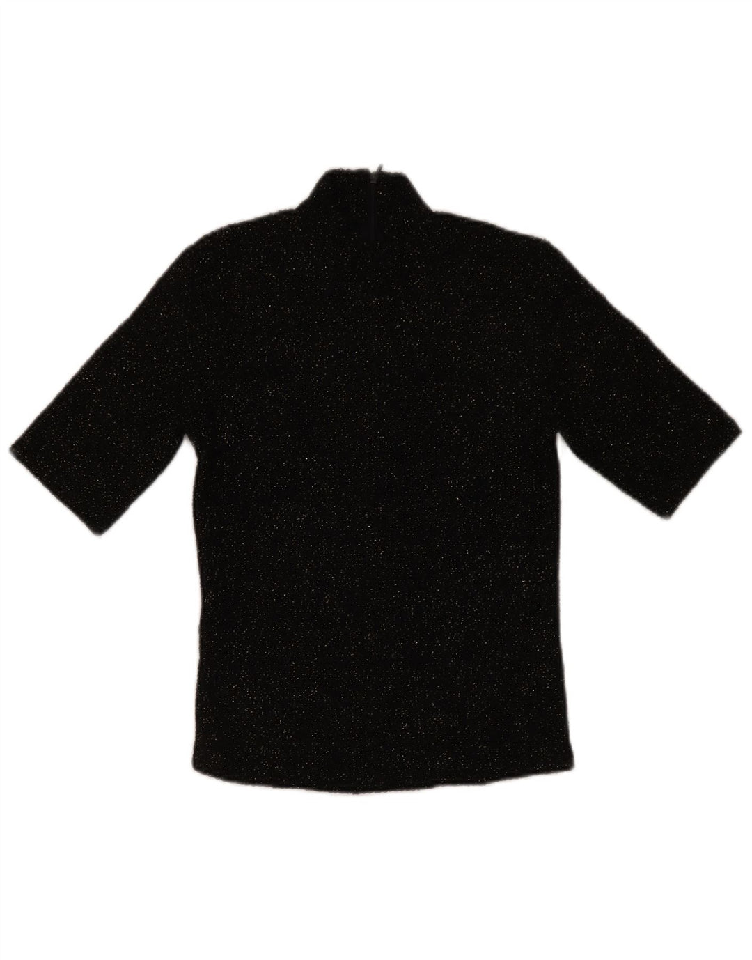 Zara Damebluse Top UK 10 Small Black Flecked Polyester