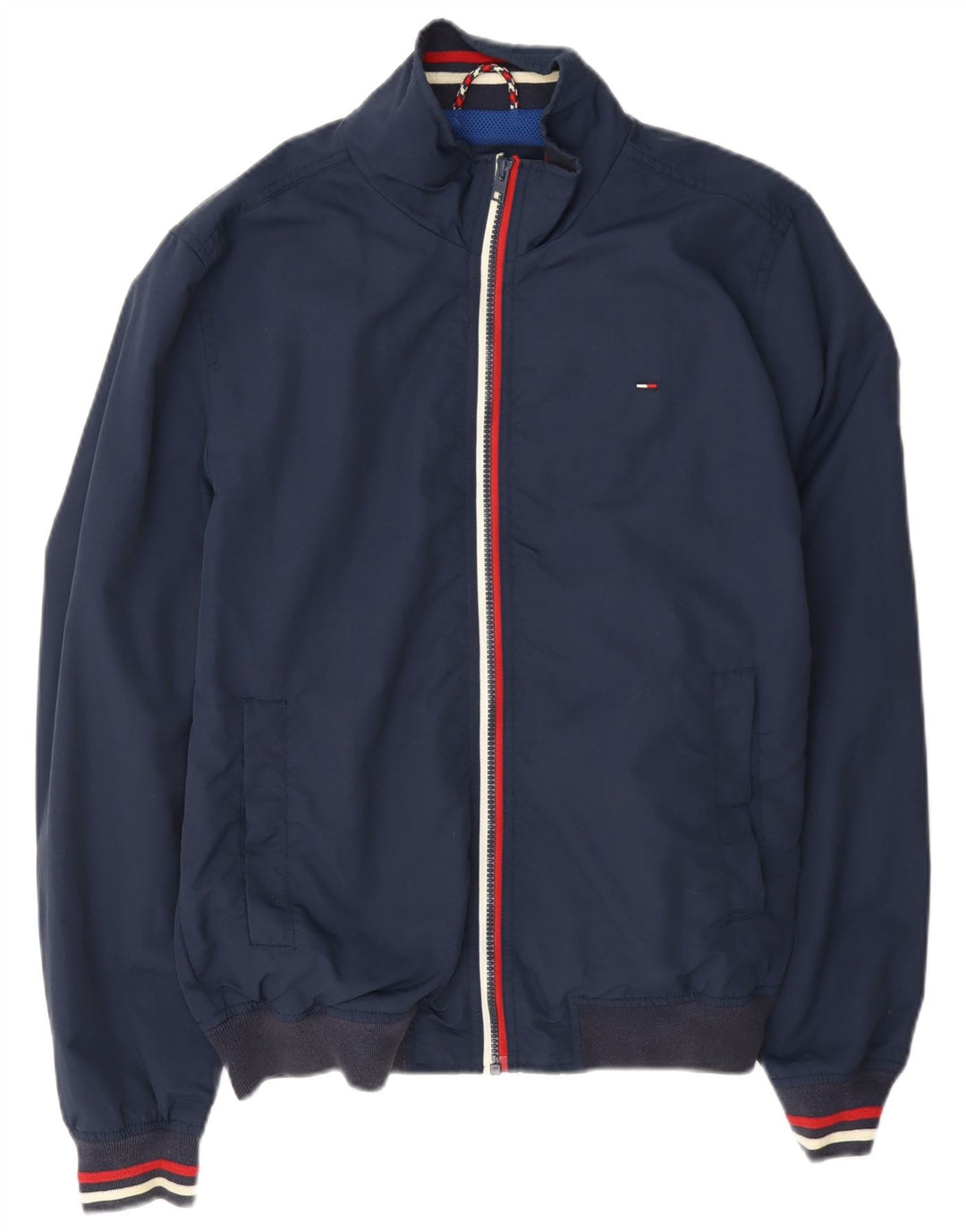 Tommy Hilfiger Bomberjakke til mænd UK 38 Mellem marineblå stribet polyamid