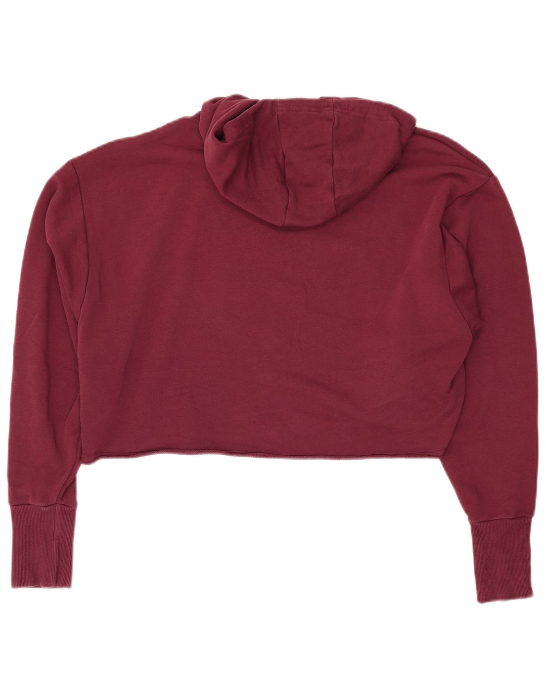 ADIDAS Dame Oversized Crop Graphic Hoodie Jumper UK 8/10 Small Burgundy