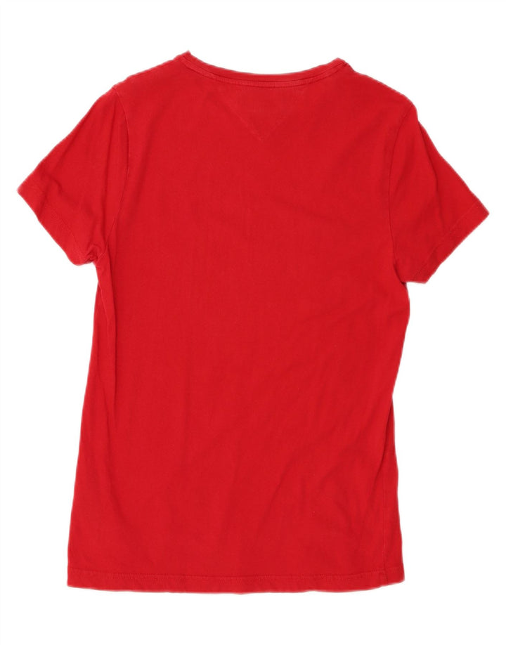 TOMMY HILFIGER Mens Graphic T-Shirt Top Small Red Cotton Vintage Tommy Hilfiger and Second-Hand Tommy Hilfiger from Messina Hembry 