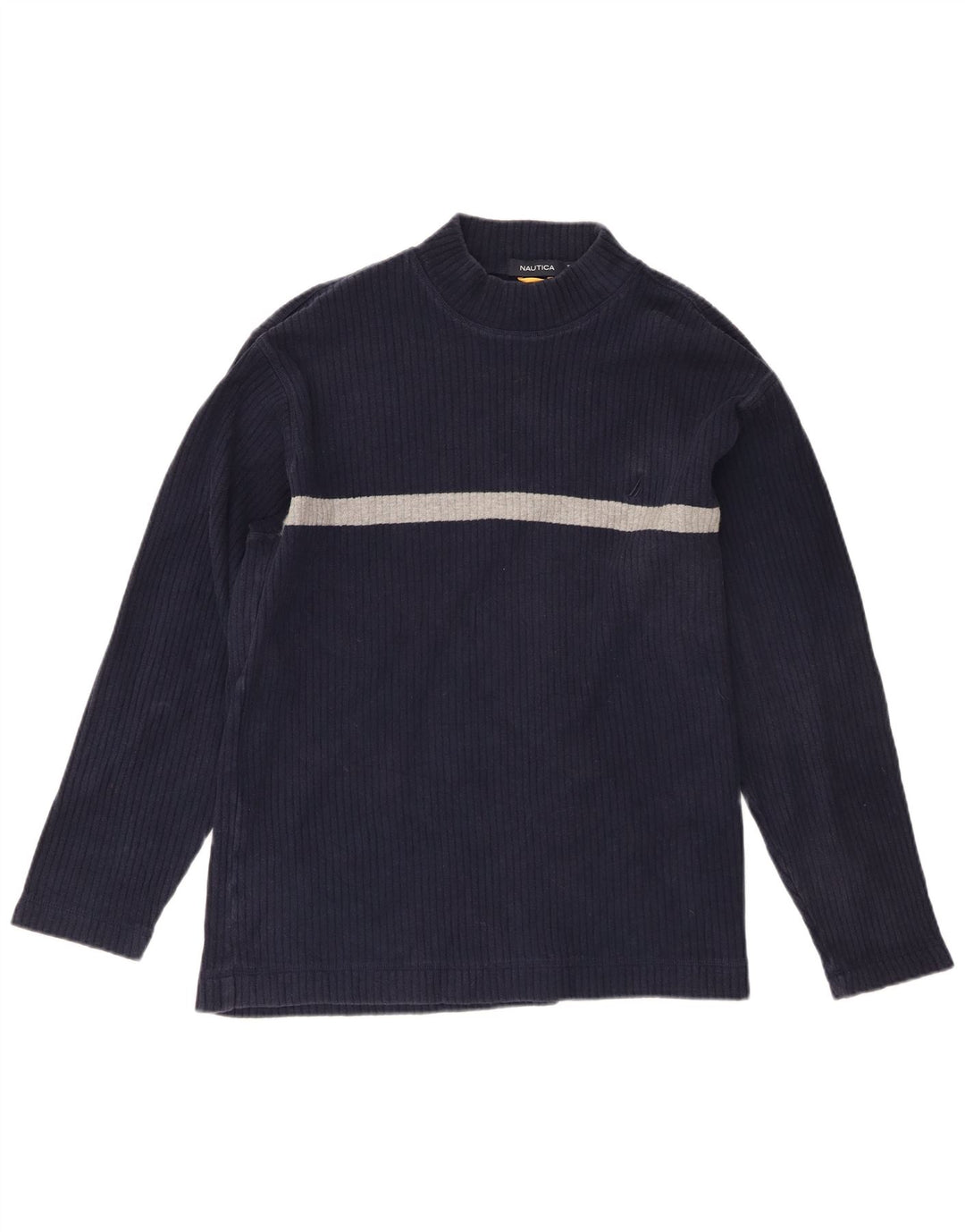 Nautica Herre Top Langærmet Medium Navy Blue Colourblock Bomuld