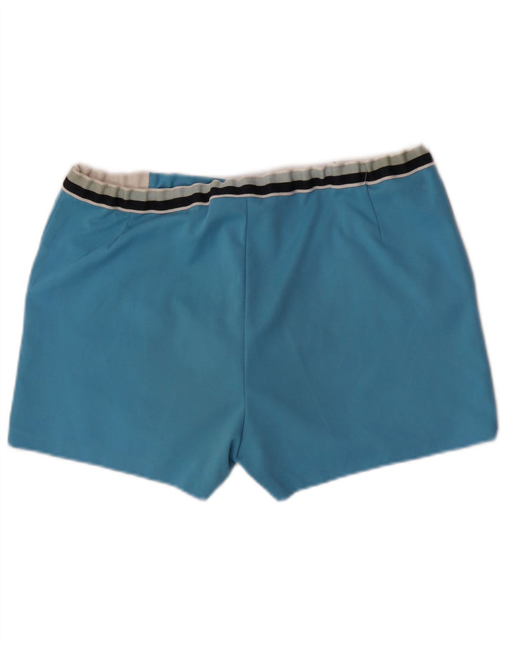 Vintage Chino Shorts til mænd W34 Large Blue Colourblock Polyester