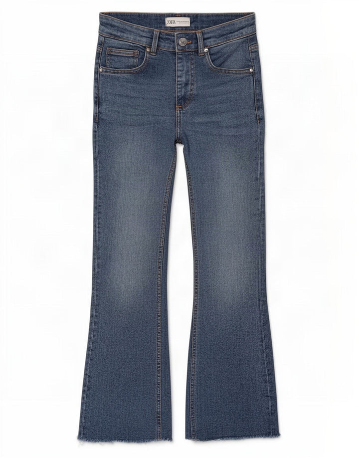 Zara Dame Flared Jeans EU 36 XS W26 L25 Blå