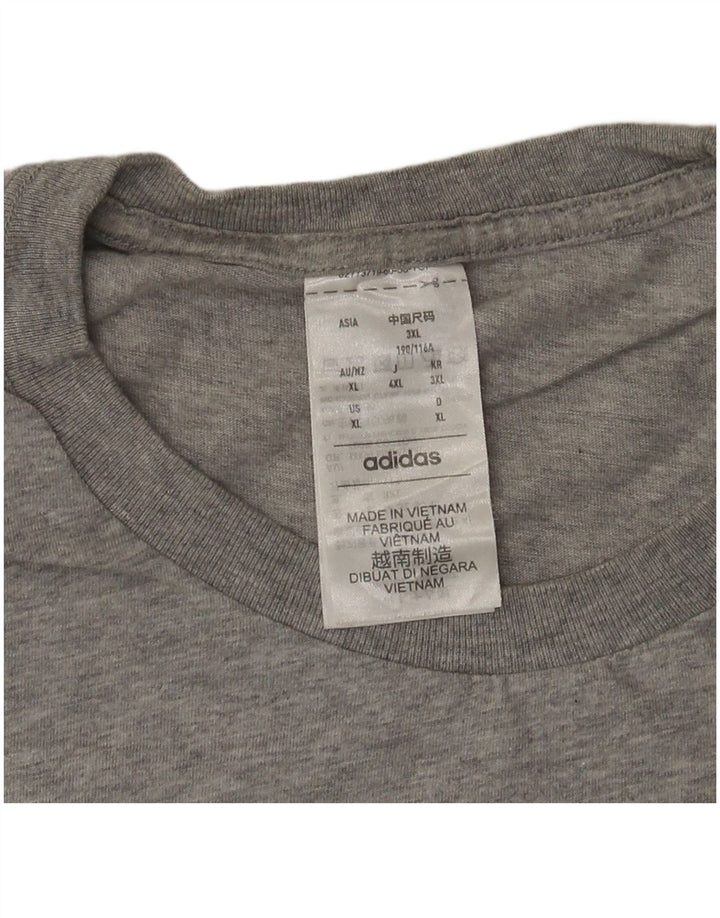 Adidas Herre T-Shirt Top XL Grå Flecked Bomuld