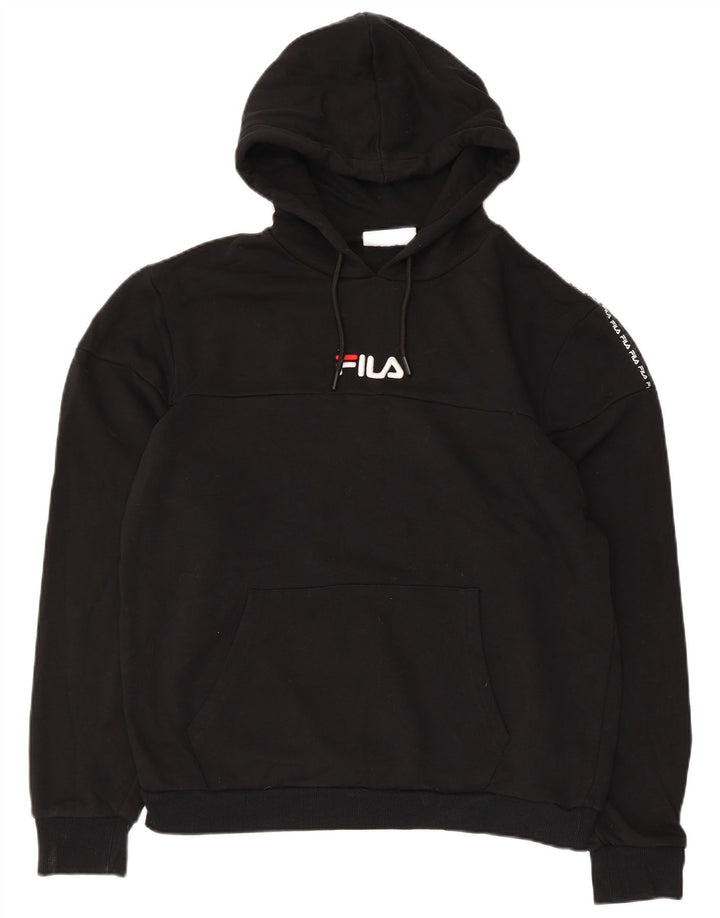Fila Grafisk hættetrøje til mænd, stor sort bomuld