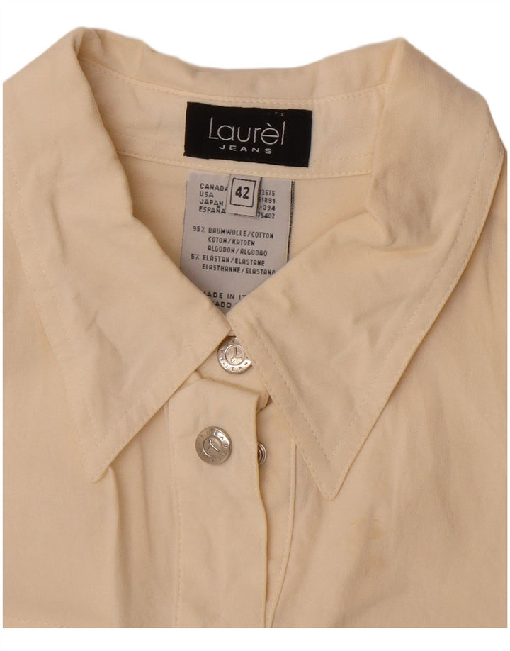Laurel kortærmet skjorte til kvinder IT 42 Medium Off White Bomuld