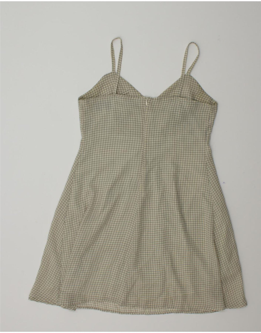 VINTAGE Womens Sleeveless A-Line Dress IT 44 Medium Grey Gingham Vintage Vintage and Second-Hand Vintage from Messina Hembry 