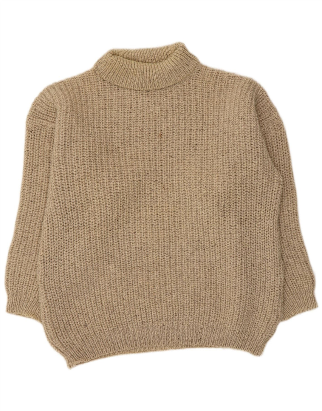 Vintage Herre rullehals sweater stor beige