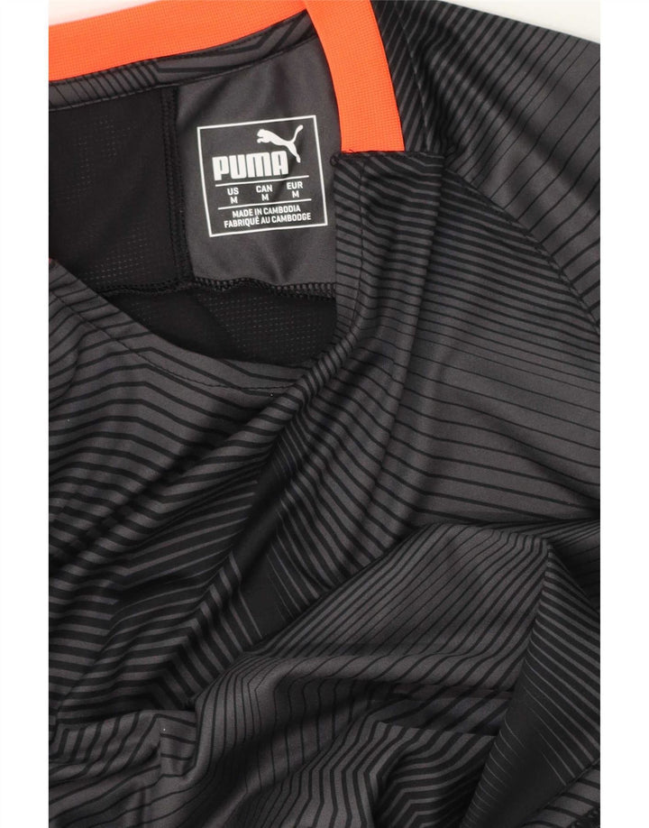 Puma Herre T-Shirt Top Medium Grå Geometrisk