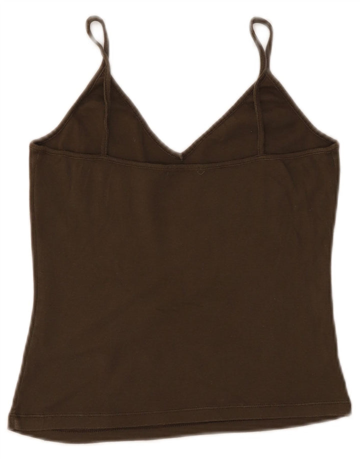 BENETTON Dame Crop Cami Top UK 4 XS Khaki