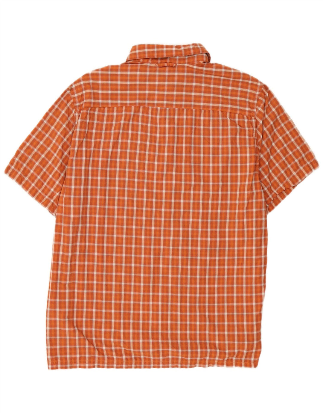 Columbia kortærmet herreskjorte stor orange ternet nylon