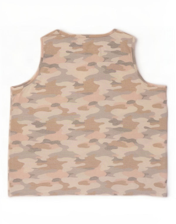 Marks & Spencer Damevest Top UK 22 3XL Pink Camouflage Polyester