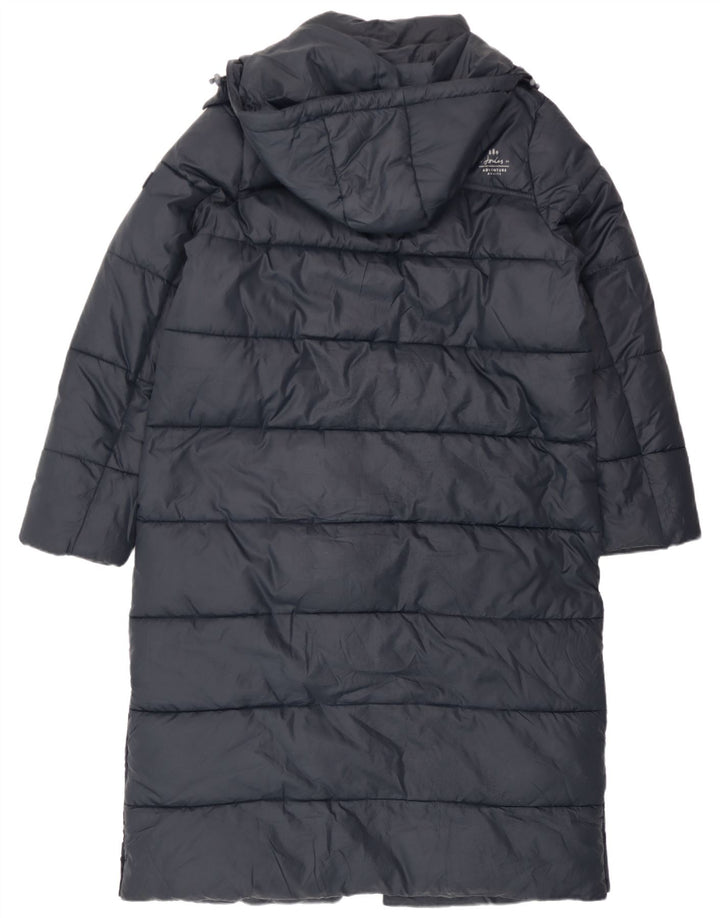 Joules Dame Hætte Oversized Polstret Frakke UK 10 Small Navy Blue Polyester