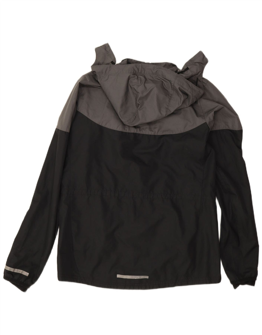 Nike Regnjakke med hætte til kvinder UK 16 Large Grå Colourblock Polyester