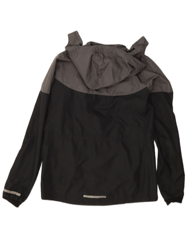 Nike Regnjakke med hætte til kvinder UK 16 Large Grå Colourblock Polyester