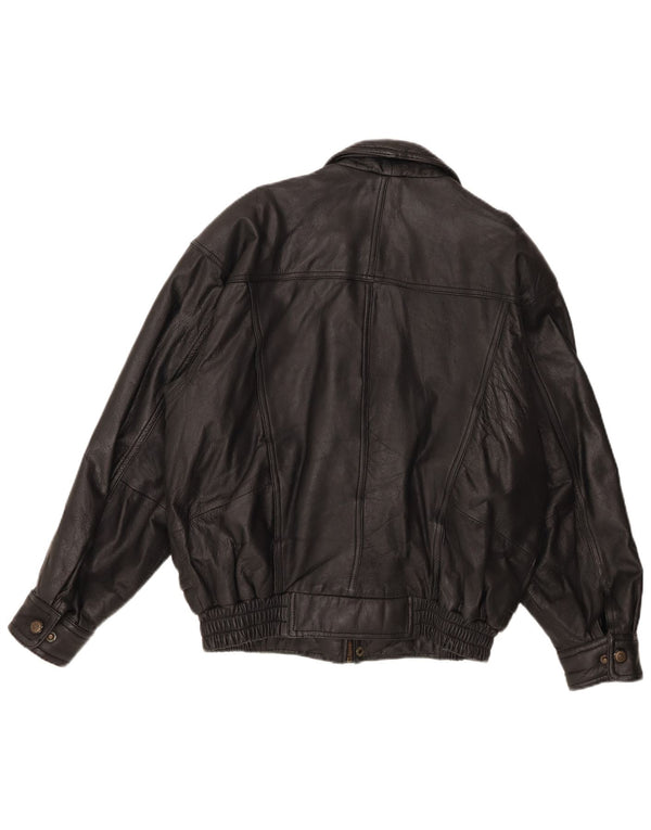Vintage Mens Leather Jacket UK 38 Medium Black Leather