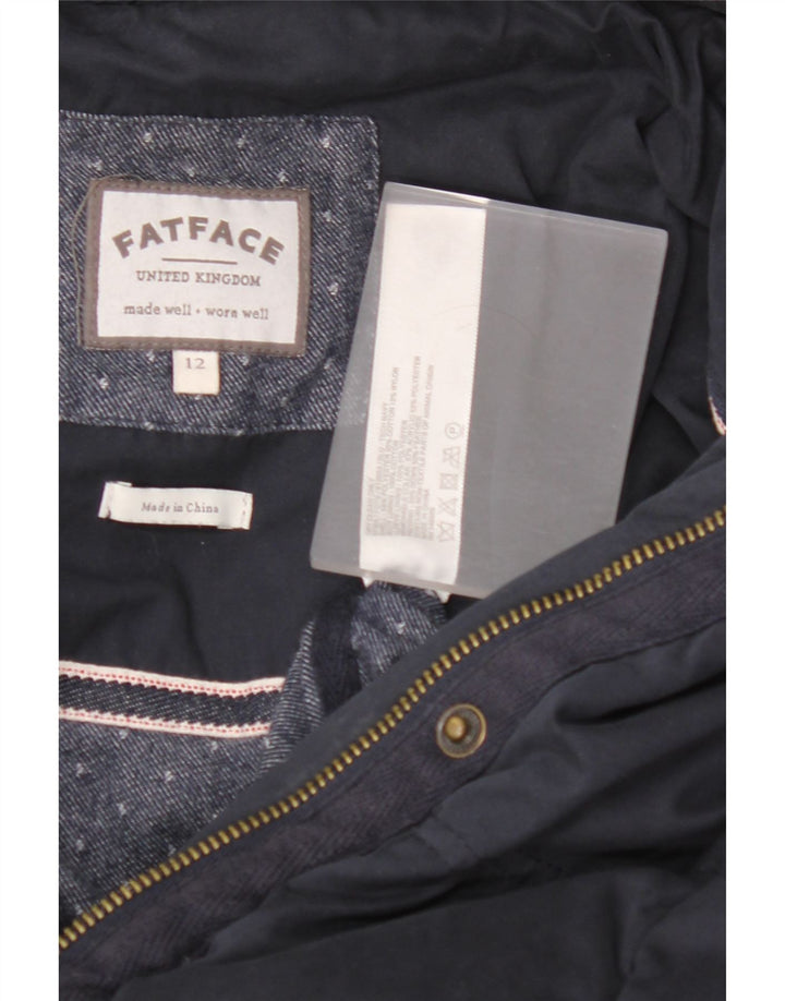 FAT FACE Dame polstret jakke UK 12 Medium Navy Blue Polyester