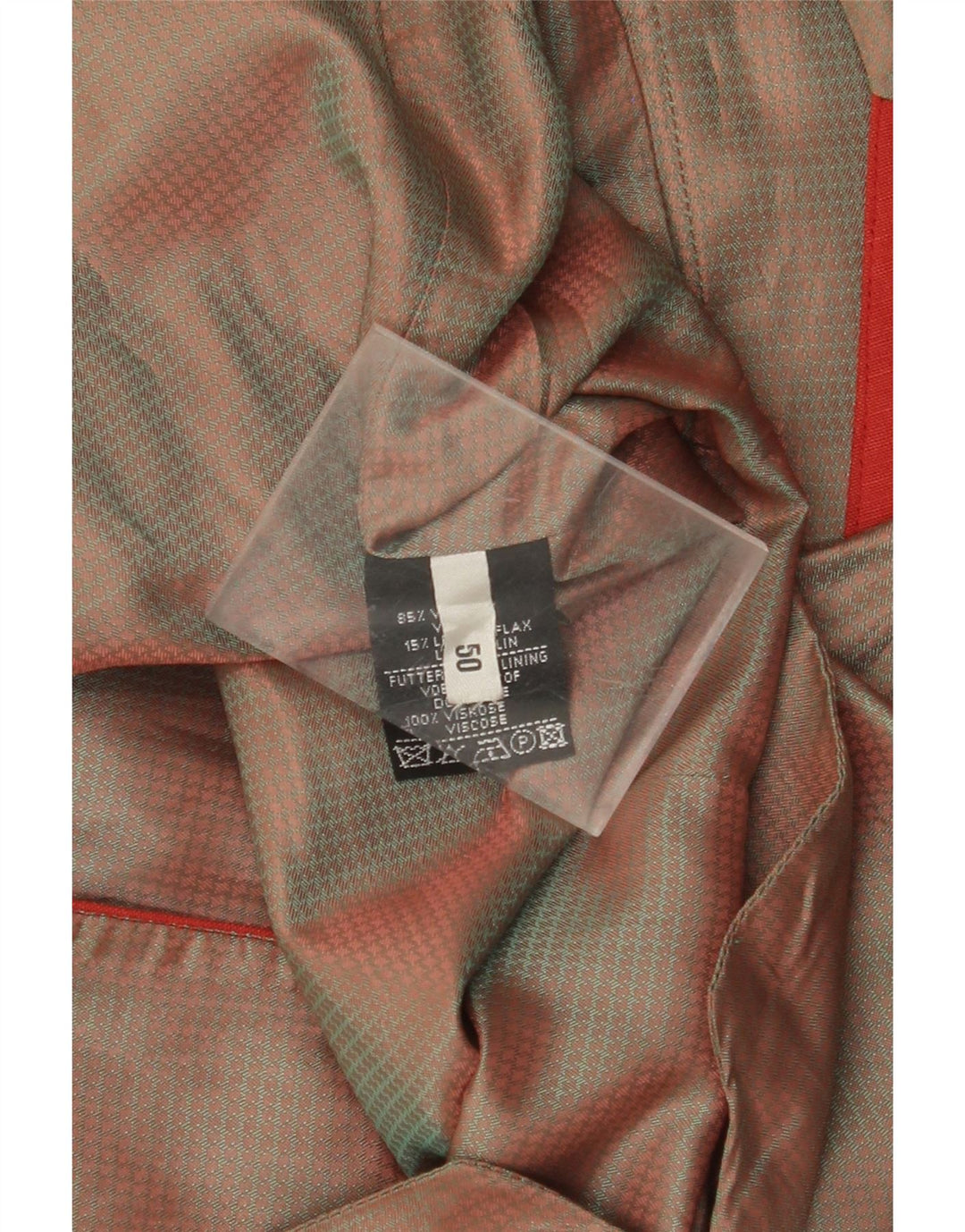 VINTAGE Herrevest IT 50 Medium Rød Colourblock Viscose