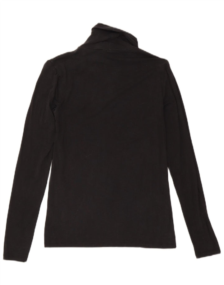 Massimo Dutti Dame Top Langærmet UK 8 Lille Sort Lyocell