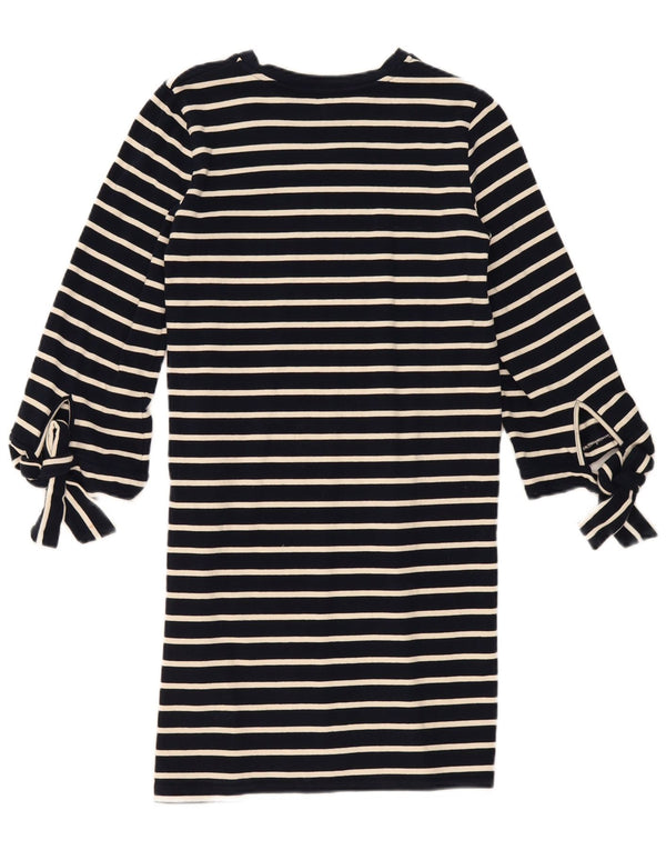 Warehouse Dame 3/4-ærmet Jumper Dress UK 8 Small Navy Blue Striped