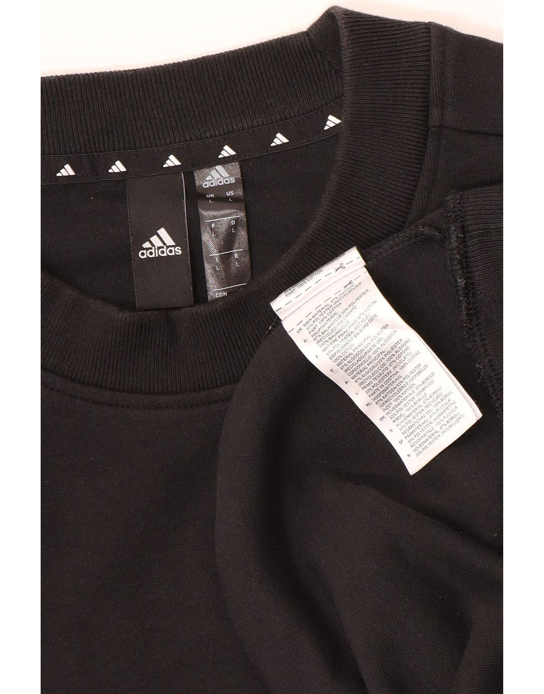 Adidas Herre Sweatshirt Jumper Large Sort Bomuld