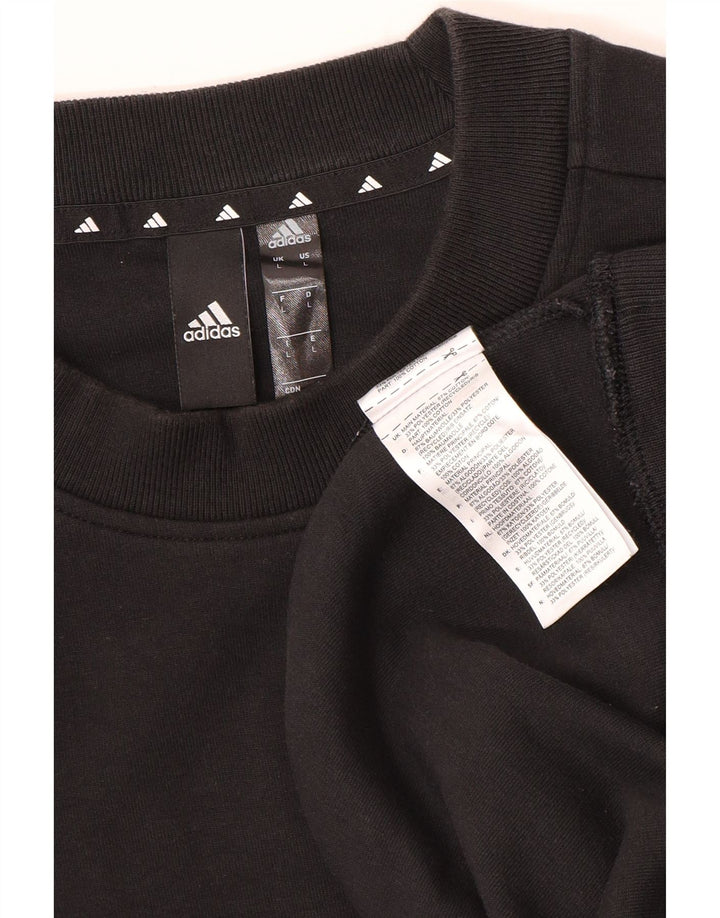 Adidas Herre Sweatshirt Jumper Large Sort Bomuld