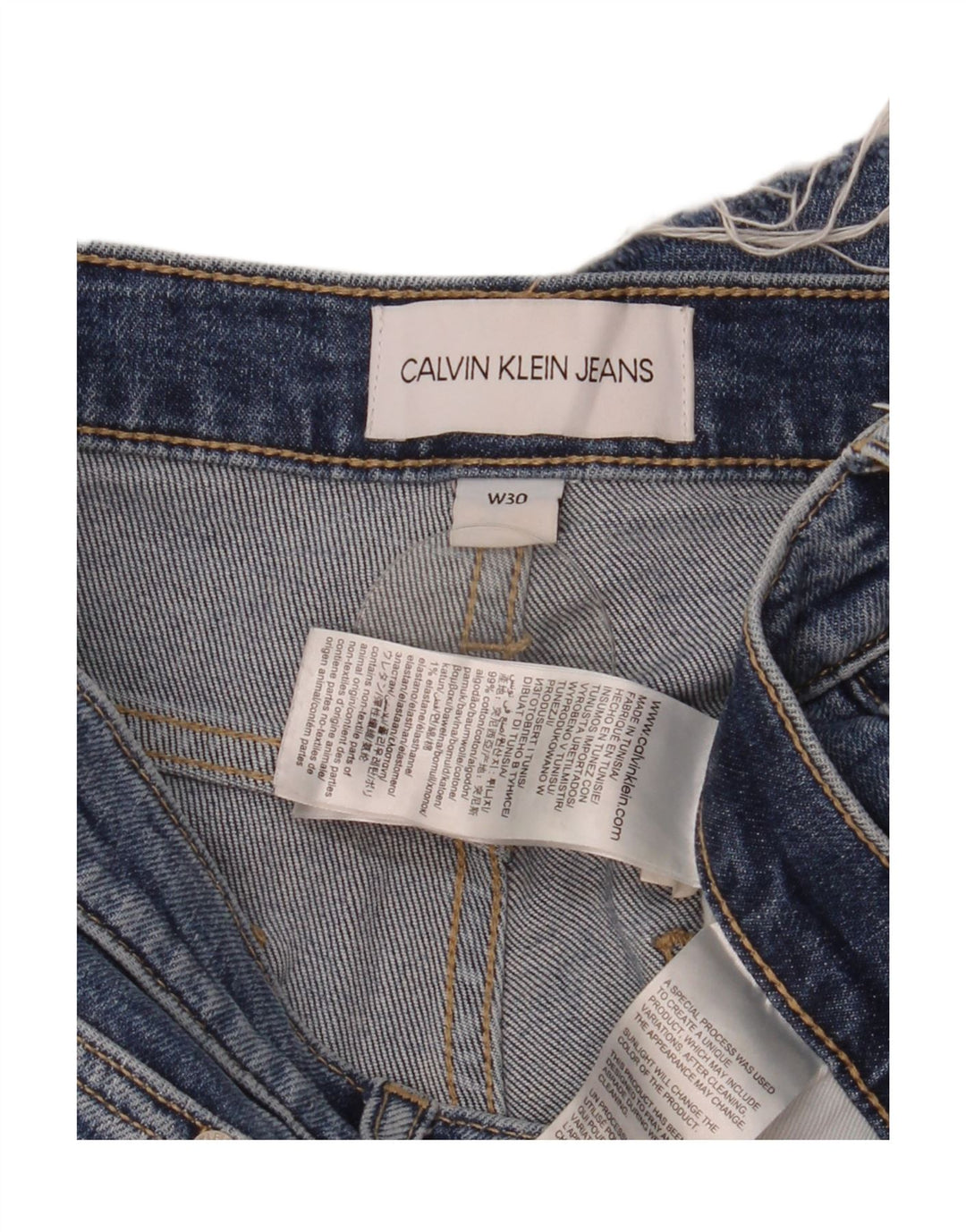 CALVIN KLEIN Dame Mom Jean Denim Shorts W30 Medium Blue Bomuld
