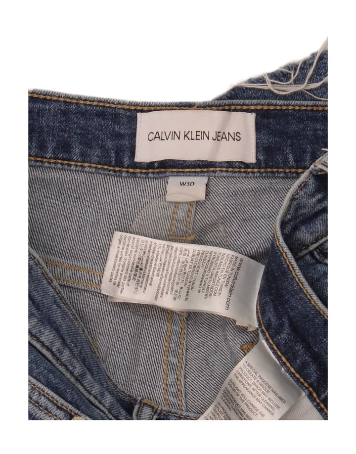 CALVIN KLEIN Dame Mom Jean Denim Shorts W30 Medium Blue Bomuld