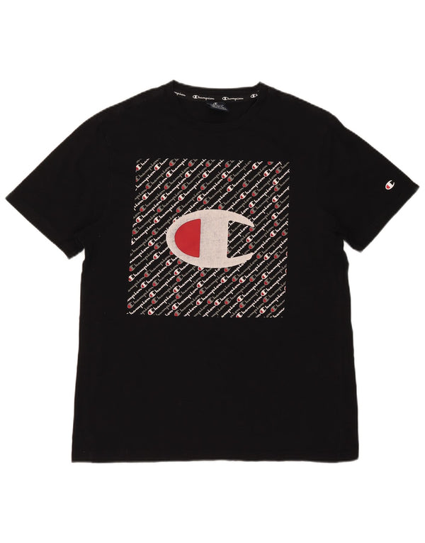 Champion Herre Grafisk T-Shirt Top Medium Sort