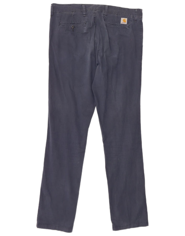 Carhartt Herre Slim Chino Bukser W34 L34 Marineblå Bomuld