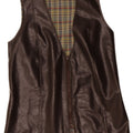 Vintage Herre Læder Gilet UK 38 Medium Brun Læder