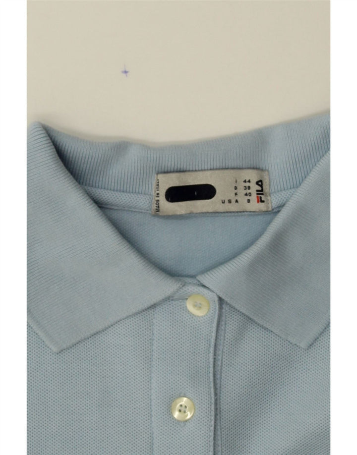 FILA Womens Crop Polo Shirt IT 44 Medium Blue Cotton Vintage Fila and Second-Hand Fila from Messina Hembry 