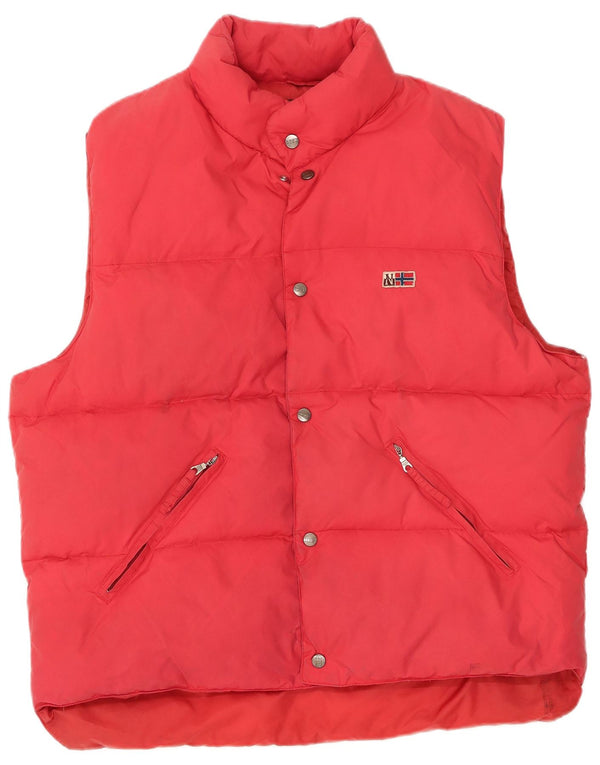 Napapijri Herre Geographic Grafisk Polstret Gilet UK 44 2XL Rød Nylon