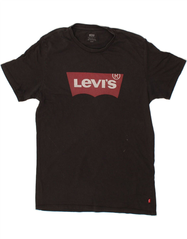 LEVI'S Mens Graphic T-Shirt Top Medium Black Cotton Vintage Levi's and Second-Hand Levi's from Messina Hembry 